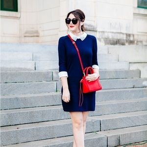 Ted Baker Eelah Embellished Collar Shift Dress Navy size 3 (Medium)